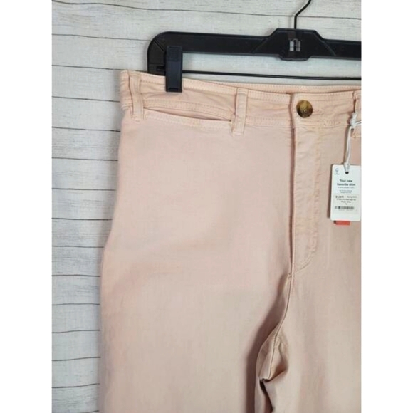 MARINE LAYER BRIDGET SLIM WIDE LEG CROP PANTS IN PEACH WHIP, SZ 14 - Picture 2 of 16